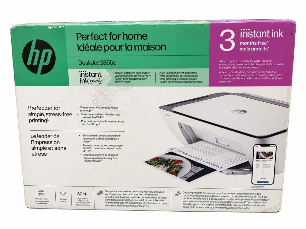 HP DeskJet 2855e Wireless All-in-One Color Printer Scanner Copier New Sealed